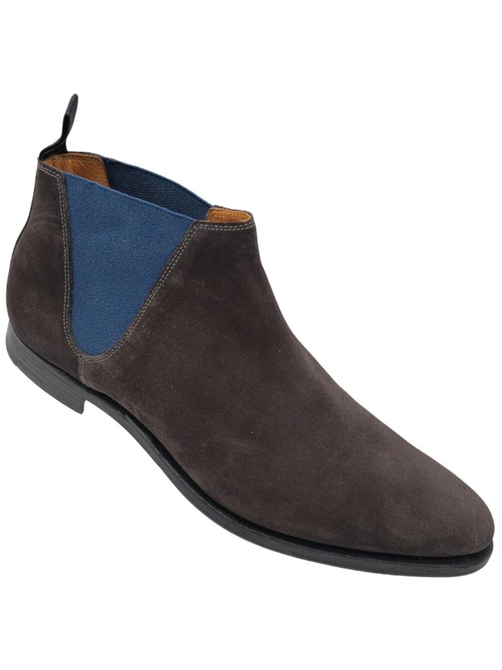 Crockett and Jones Mens Size 10 England Brown Navy Suede Chelsea Boots Shoes 9UK